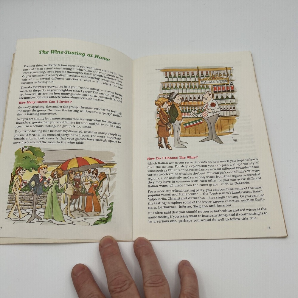 Vtg Italian American Booklet Wine Tasting Guide 8.5x5.5 White 1981  Art - Picture 3 of 5